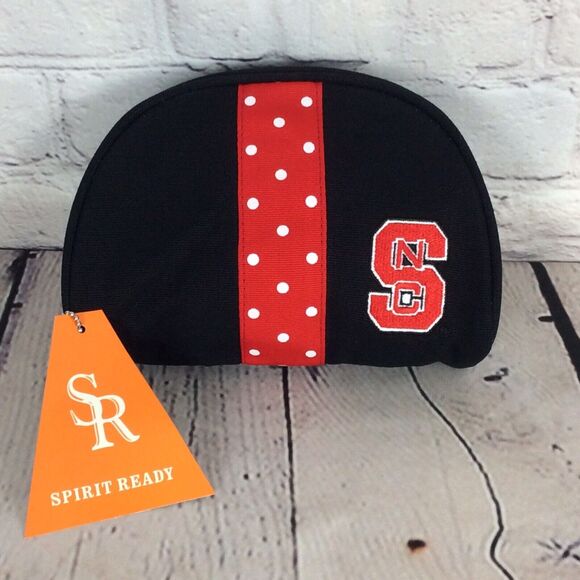 NCAA North Carolina State Wolfpack Cosmetics Bag Spirit Ready Black/Red Logo NWT - Picture 7 of 9